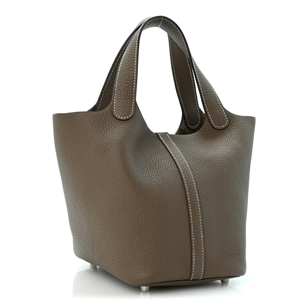 Hermès Taurillon Clemence Picotin Lock 18 PM Etoupe