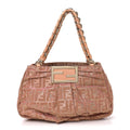 Fendi Metallic Lurex Zucca Small Mia Tote Arancio