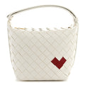 Bottega Veneta Nappa Intrecciato Heart Candy Wallace White