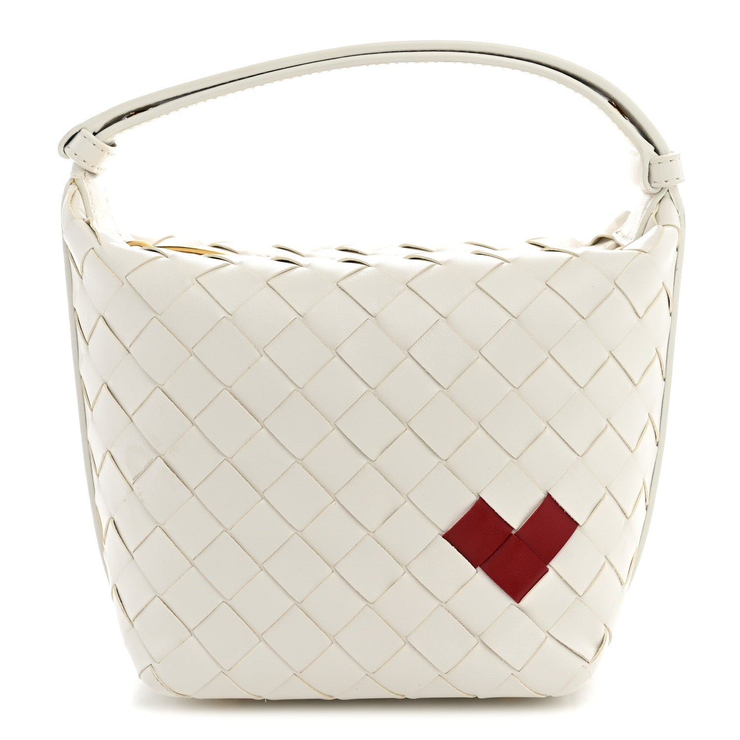 Bottega Veneta Nappa Intrecciato Heart Candy Wallace White