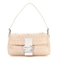Fendi Zucchino Cuoio Mini Mama Baguette Beige White