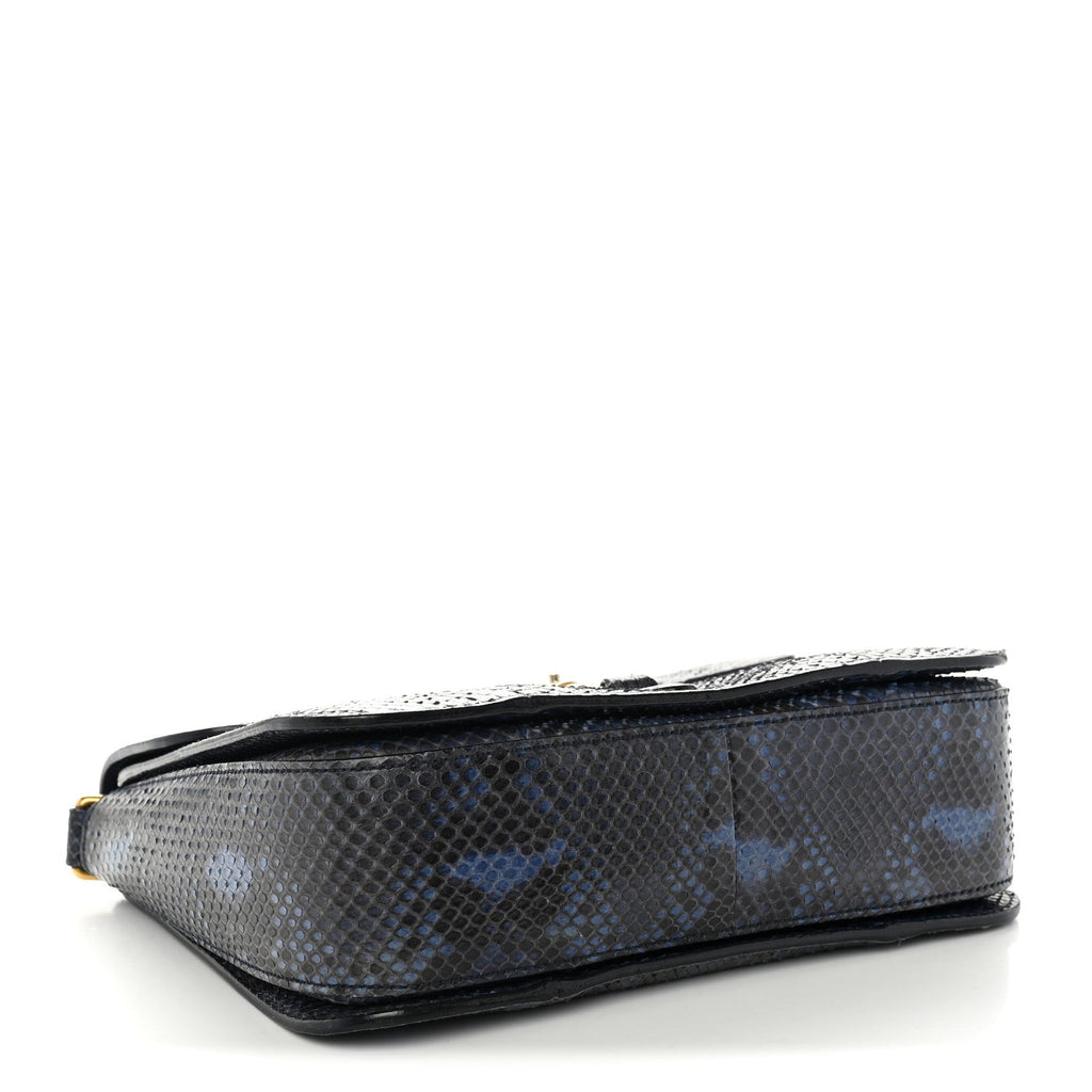 Gucci Snakeskin Small Jackie Shoulder Bag Blue