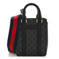 Gucci GG Supreme Monogram Appia Calfskin Web Mini Tote Bag Black