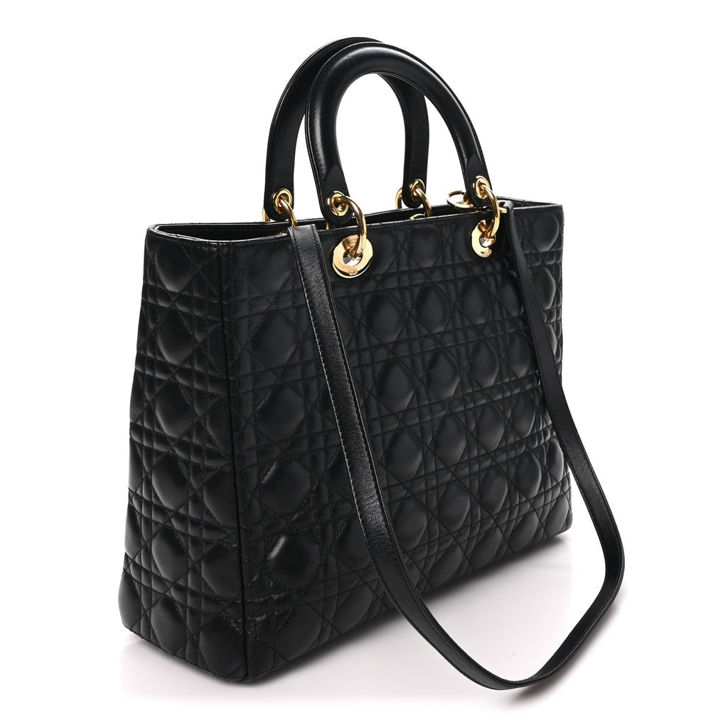 Dior Lambskin Cannage Large Lady Dior Black