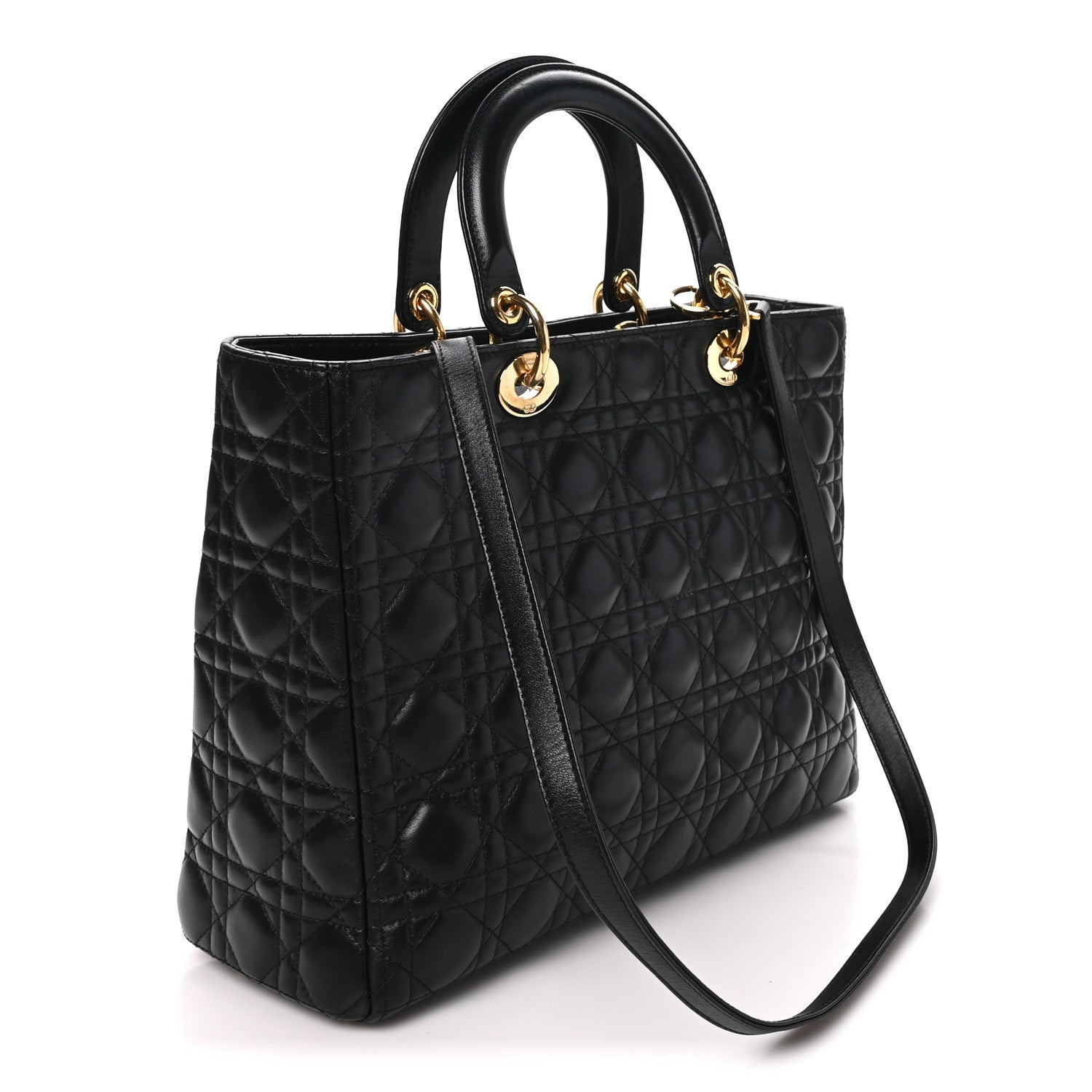 Dior Lambskin Cannage Large Lady Dior Black