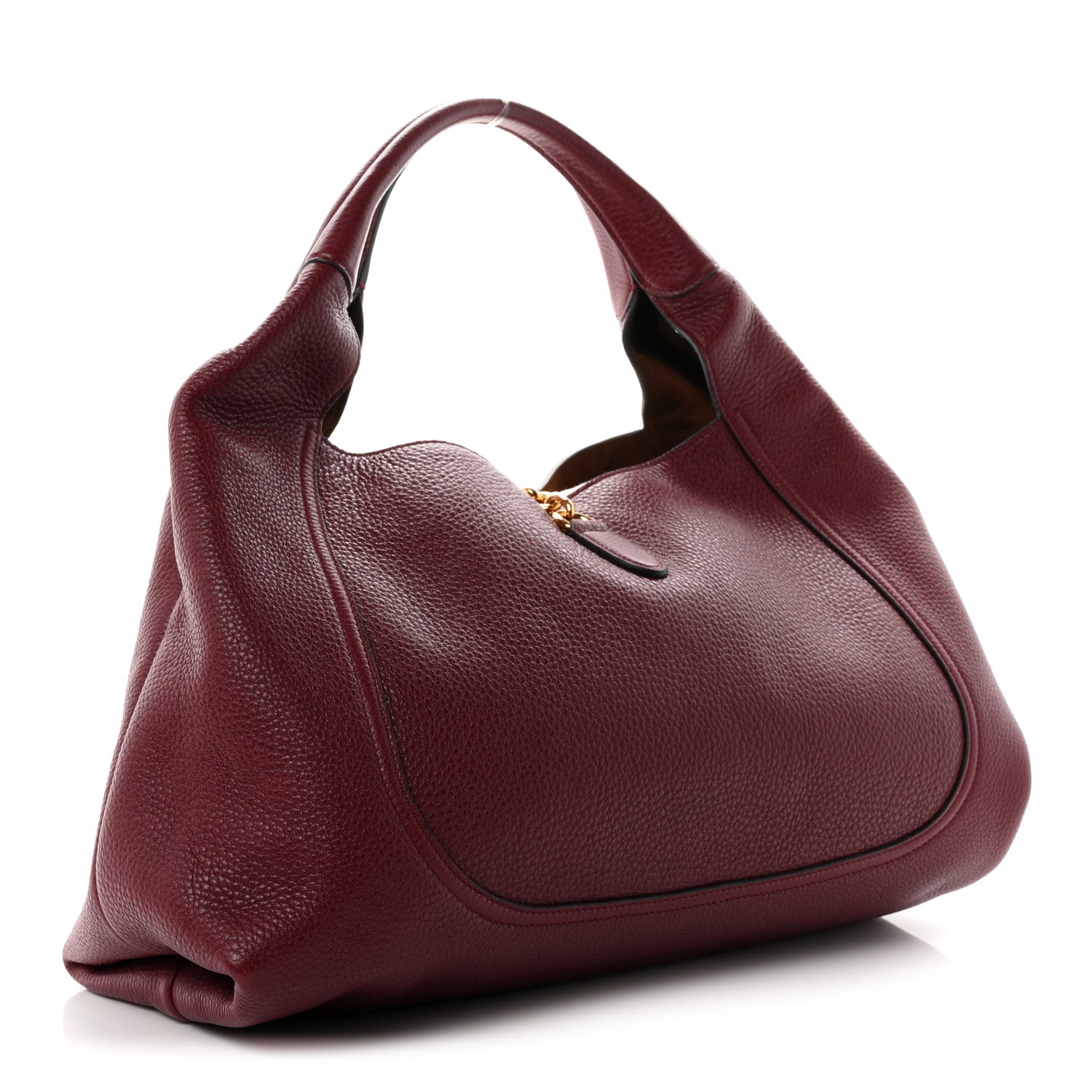 Gucci Grained Calfskin Softbit Maxi Shoulder Bag Rosso