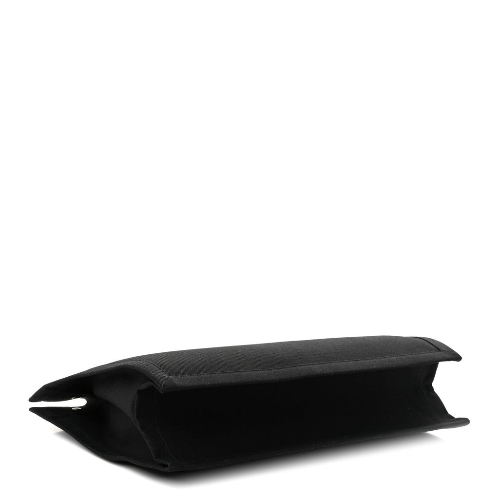 Saint Laurent Linen Calfskin Rive Gauche Tote Black
