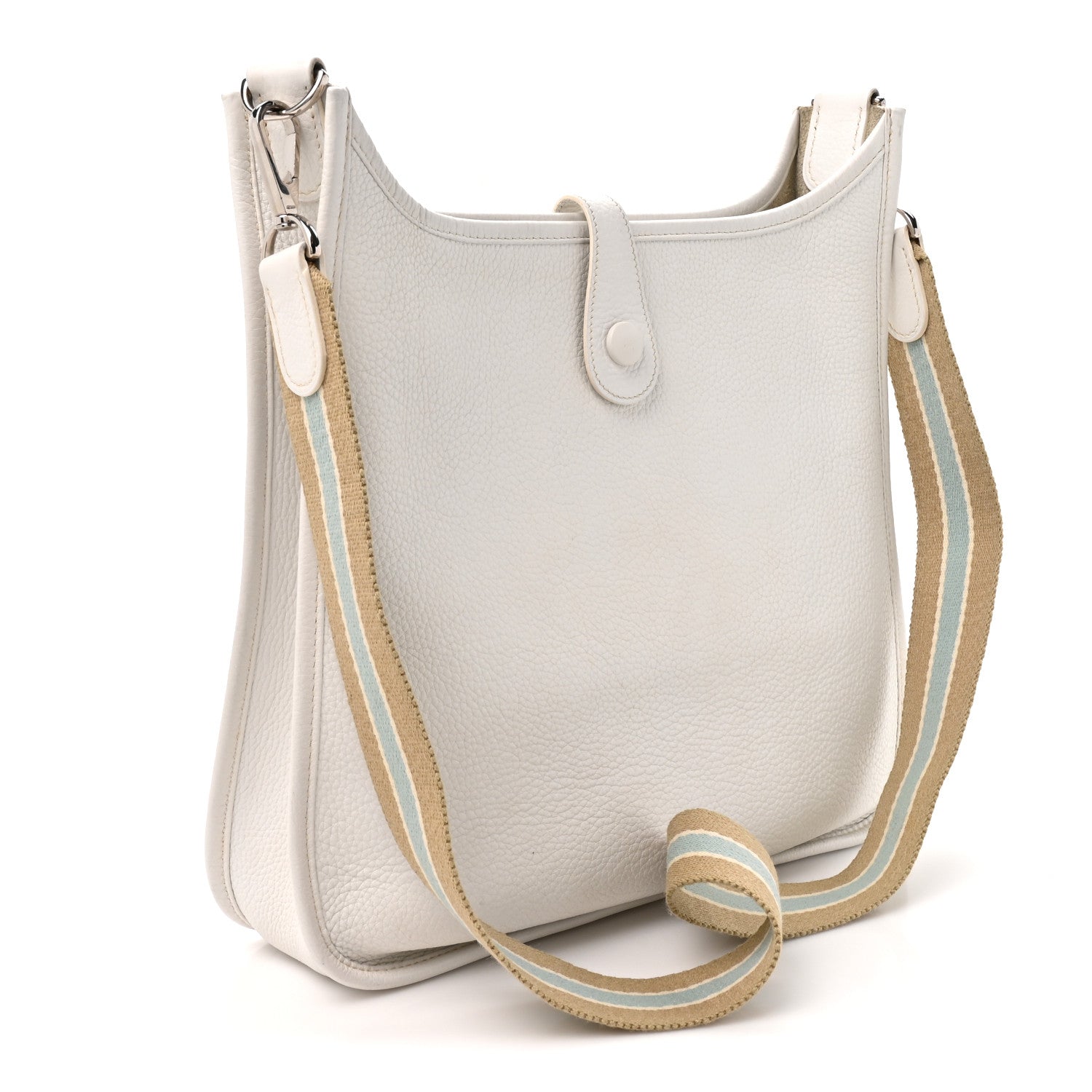 Hermès Taurillon Clemence Amazone Evelyne II PM White