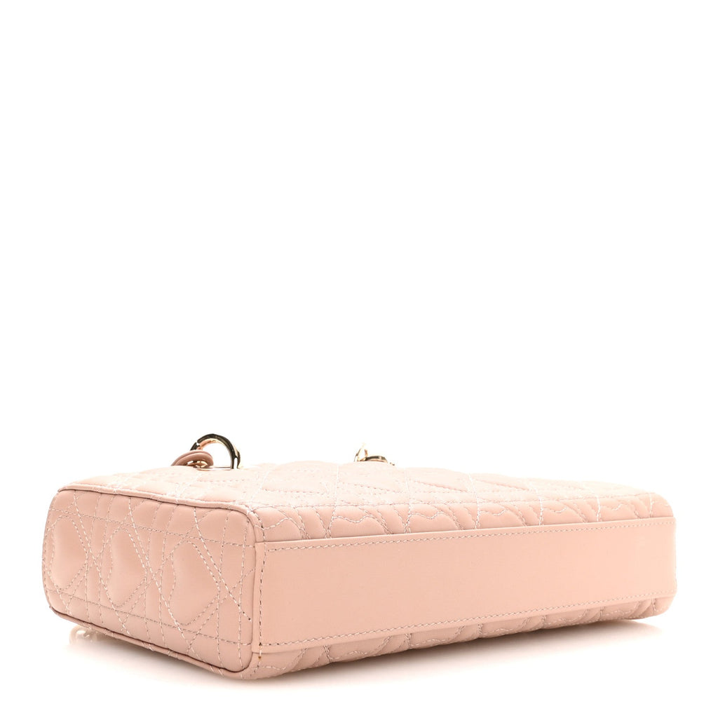 Dior Lambskin Cannage Heart Medium Lady D-Joy Rose Des Vents