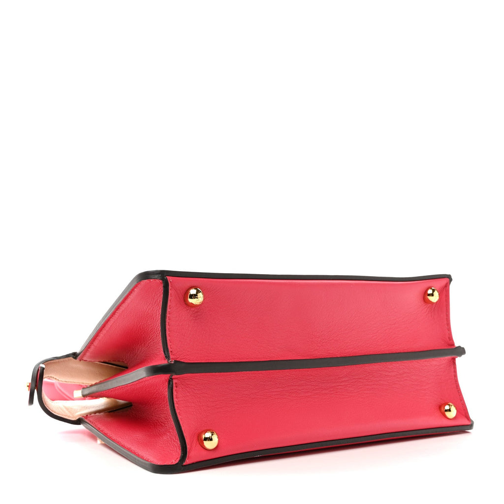 Fendi Vitello Seta Shiny Nappa Small Peekaboo I SEE U Satchel Lampone Light Rose
