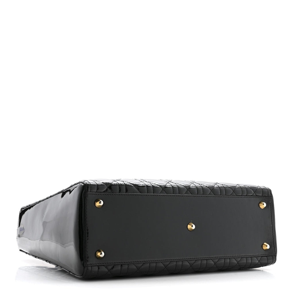 Dior Patent Cannage Large Lady Dior Black