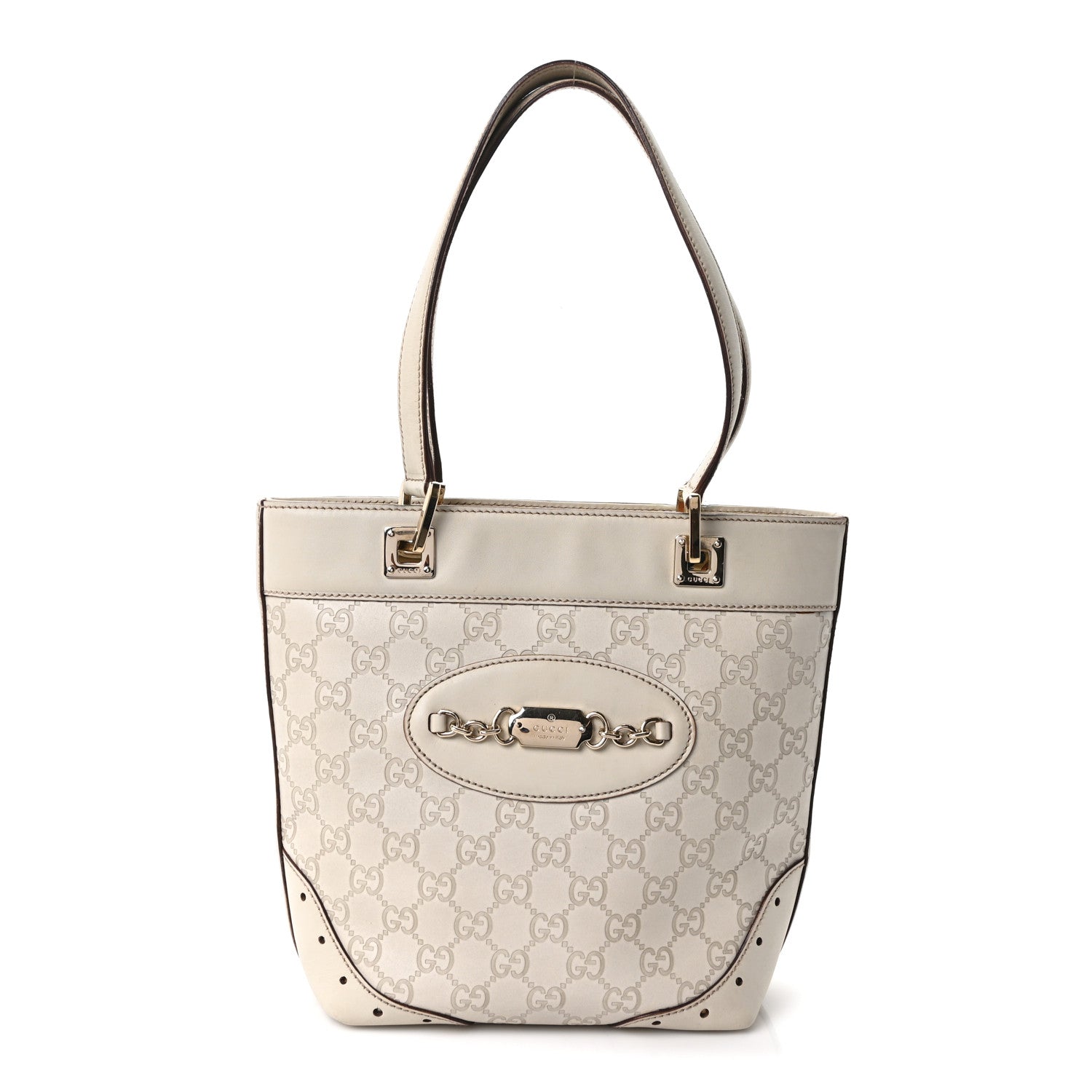 Gucci Guccissima Small Punch Tote Off White