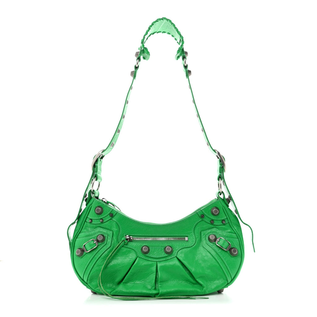 Balenciaga Agneau Arena Small Le Cagole Shoulder Bag Vivid Green
