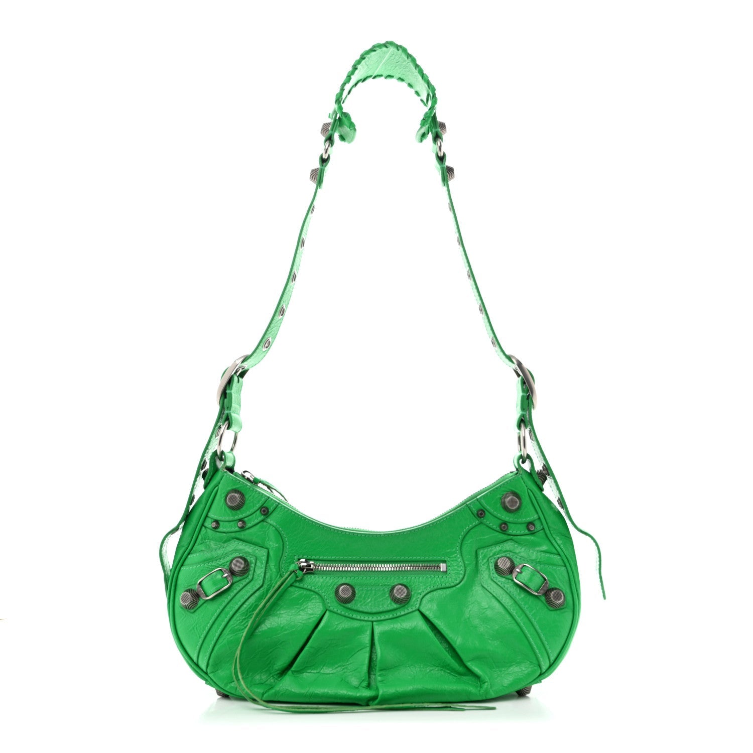 Balenciaga Agneau Arena Small Le Cagole Shoulder Bag Vivid Green