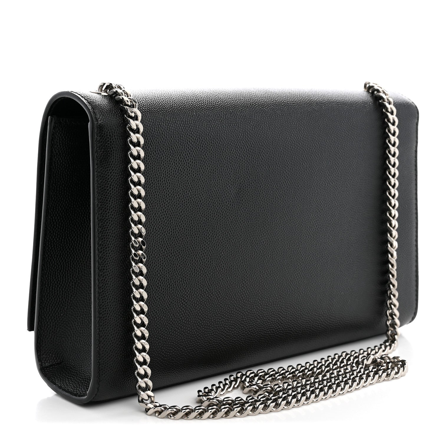 Saint Laurent Grain De Poudre Medium Classic Monogram Kate Satchel Black