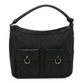 Gucci Monogram Medium Abbey Pocket Hobo Tote Black