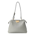 Fendi Vitello Small Soft Peekaboo Satchel Matcha Latte