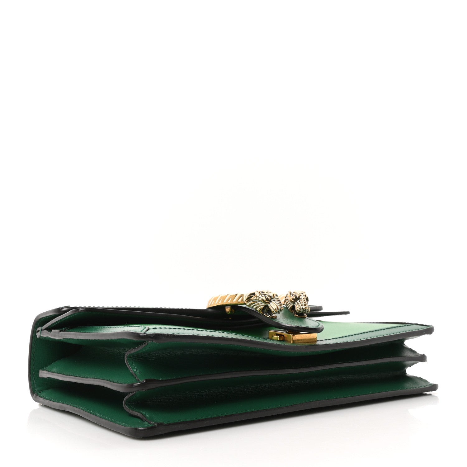 Gucci Azalea Calfskin Enamel Small Dionysus Shoulder Bag New Shamarock Emerald Off White