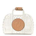 Fendi Recycled Plastic Vitello Liberty Matte Small Fendi Basket White Ice Miele