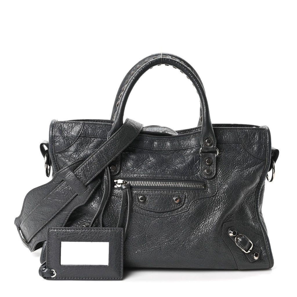 Balenciaga Agneau Classic Silver Hardware S City Gris Fossile