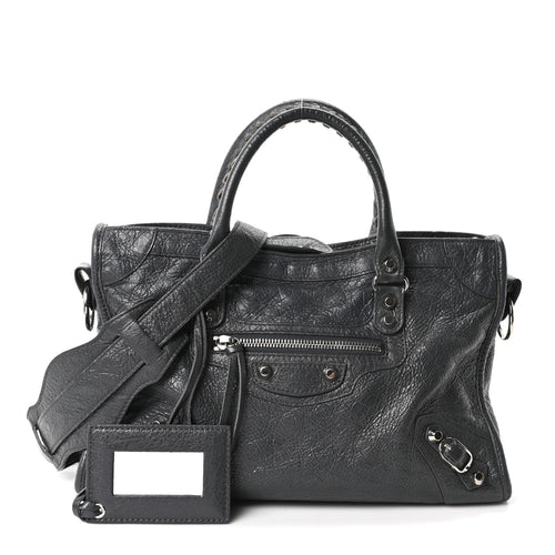 Balenciaga Agneau Classic Silver Hardware S City Gris Fossile