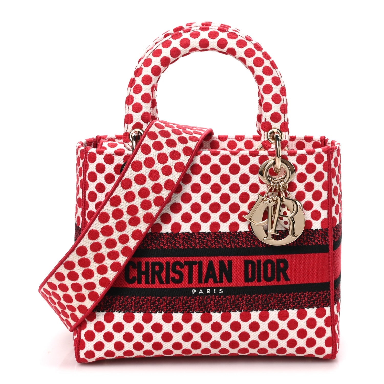 Dior Canvas Medium DiorAmour Dots Lady D-Lite Red