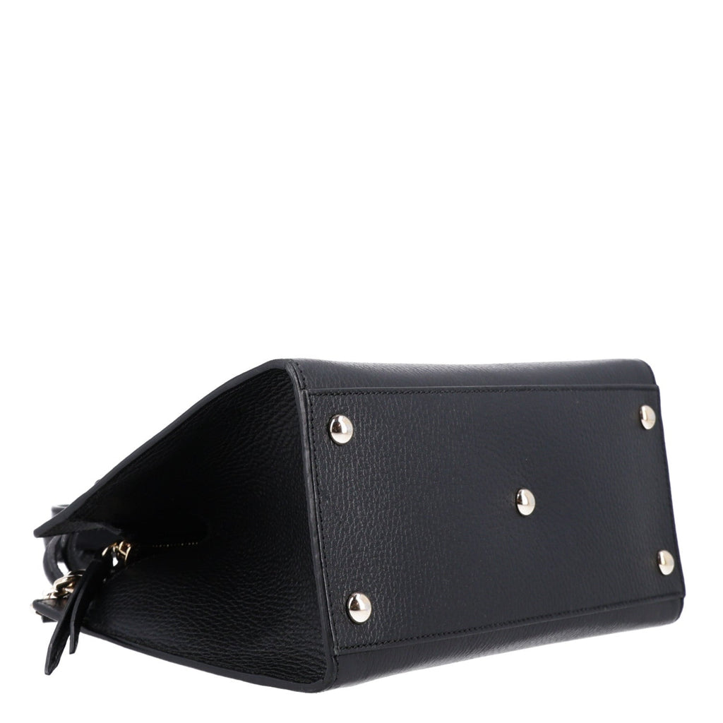 Gucci Pebbled Calfskin Medium Soho Top Handle Satchel Black