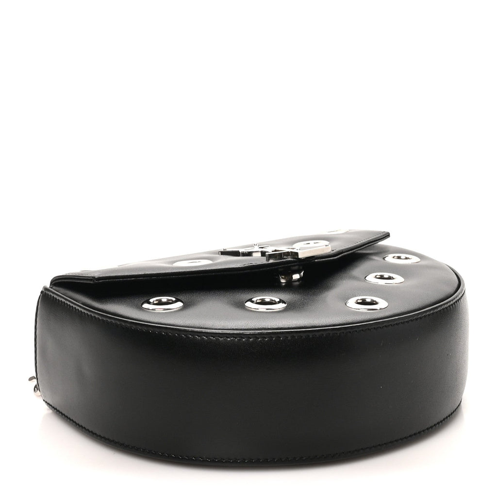 Saint Laurent Box Calfskin Grommet Crossbody Bag Black