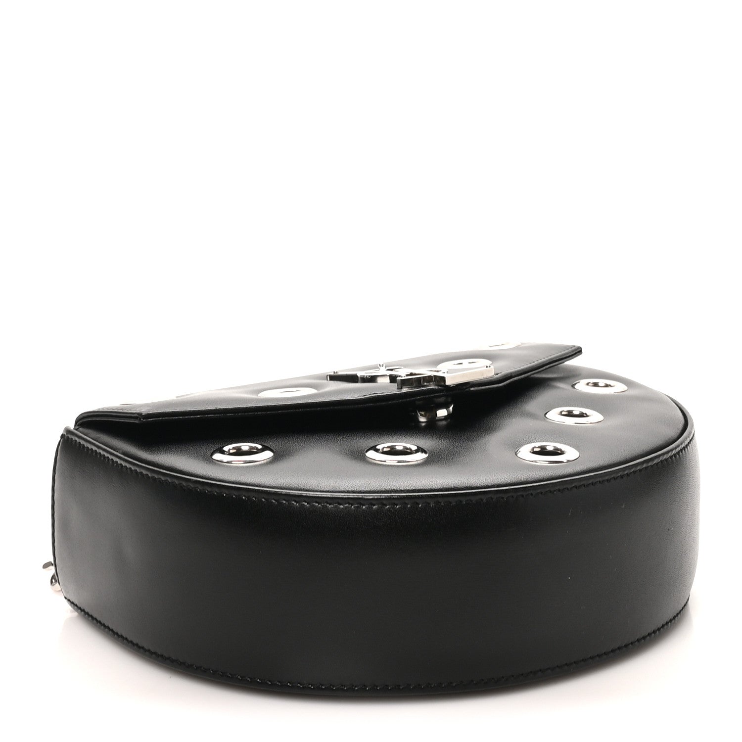 Saint Laurent Box Calfskin Grommet Crossbody Bag Black
