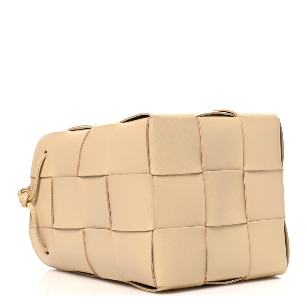 Bottega Veneta Nappa Maxi Intrecciato Cassette Bucket Bag Almond