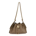 Chanel Goatskin Quilted Mini Chanel 25 Handbag Dark Khaki