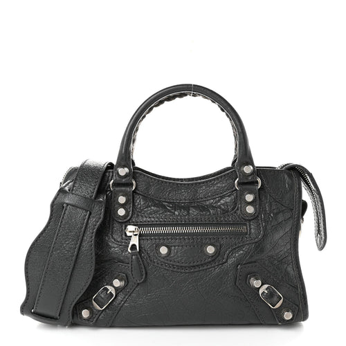 Balenciaga Agneau Giant 12 Silver Hardware Mini City Gris Fossile