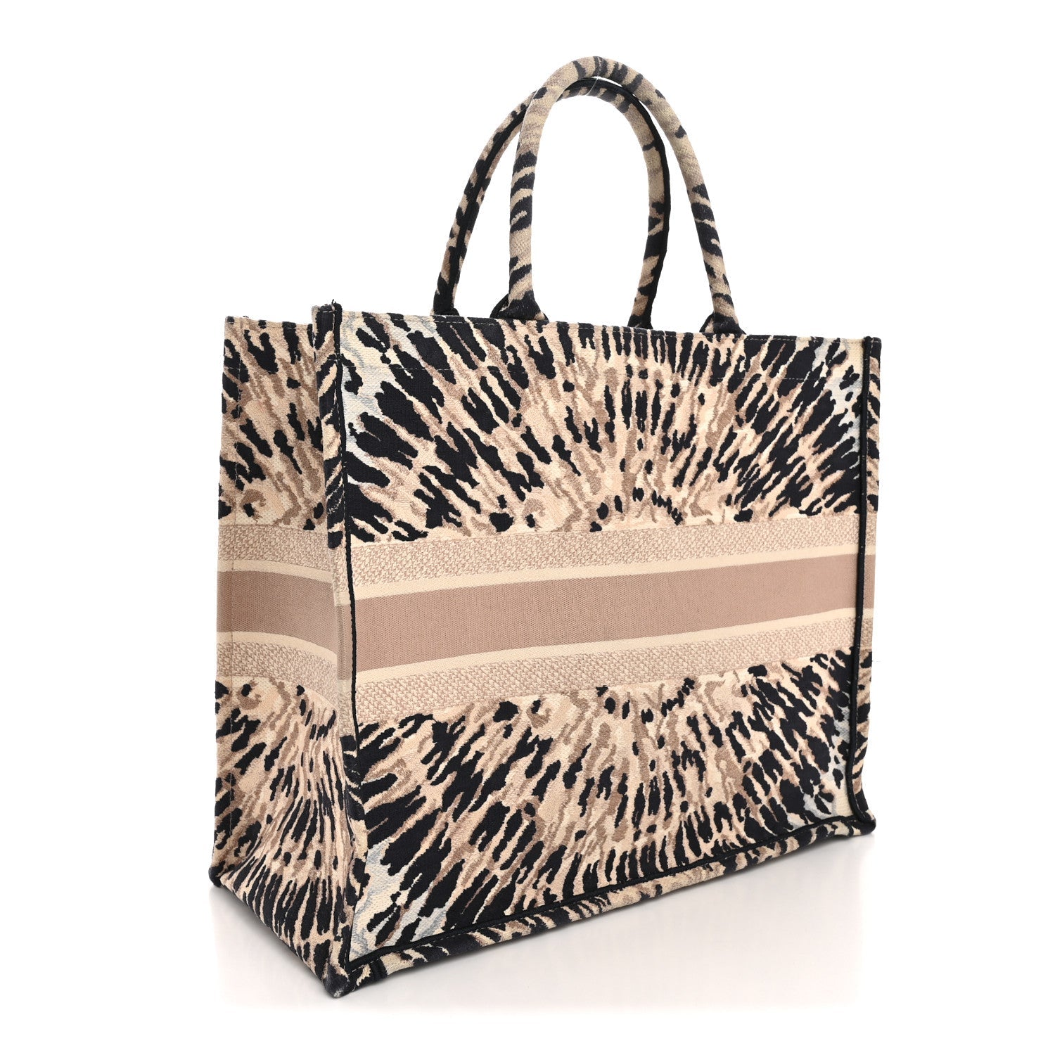 Dior Canvas Embroidered Tie Dye Large Book Tote Multicolor