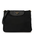 Prada Tessuto Nylon Saffiano Crossbody Bag Black
