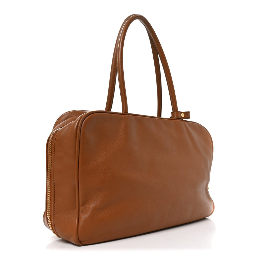 Miu Miu Soft Calf Softy Large Beau Top Handle Bag Cognac
