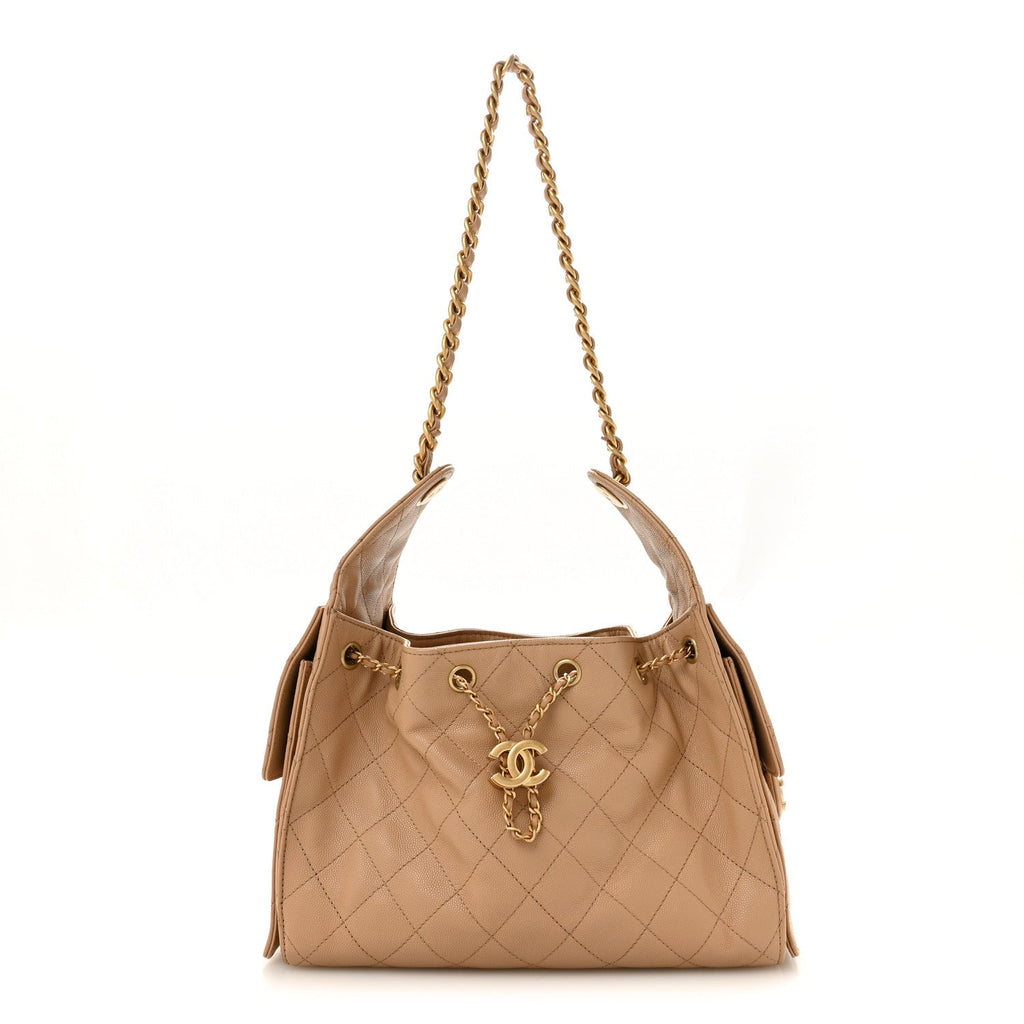 Chanel Caviar Quilted Small Chanel 25 Handbag Beige