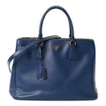 Prada Saffiano Lux Medium Galleria Double Zip Tote Blue