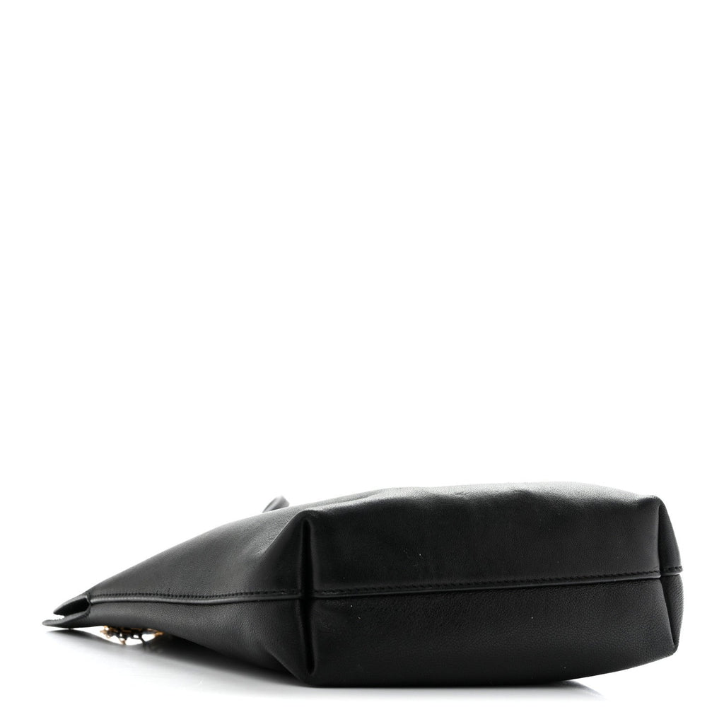 Saint Laurent Lambskin Pochon Shoulder Bag Black