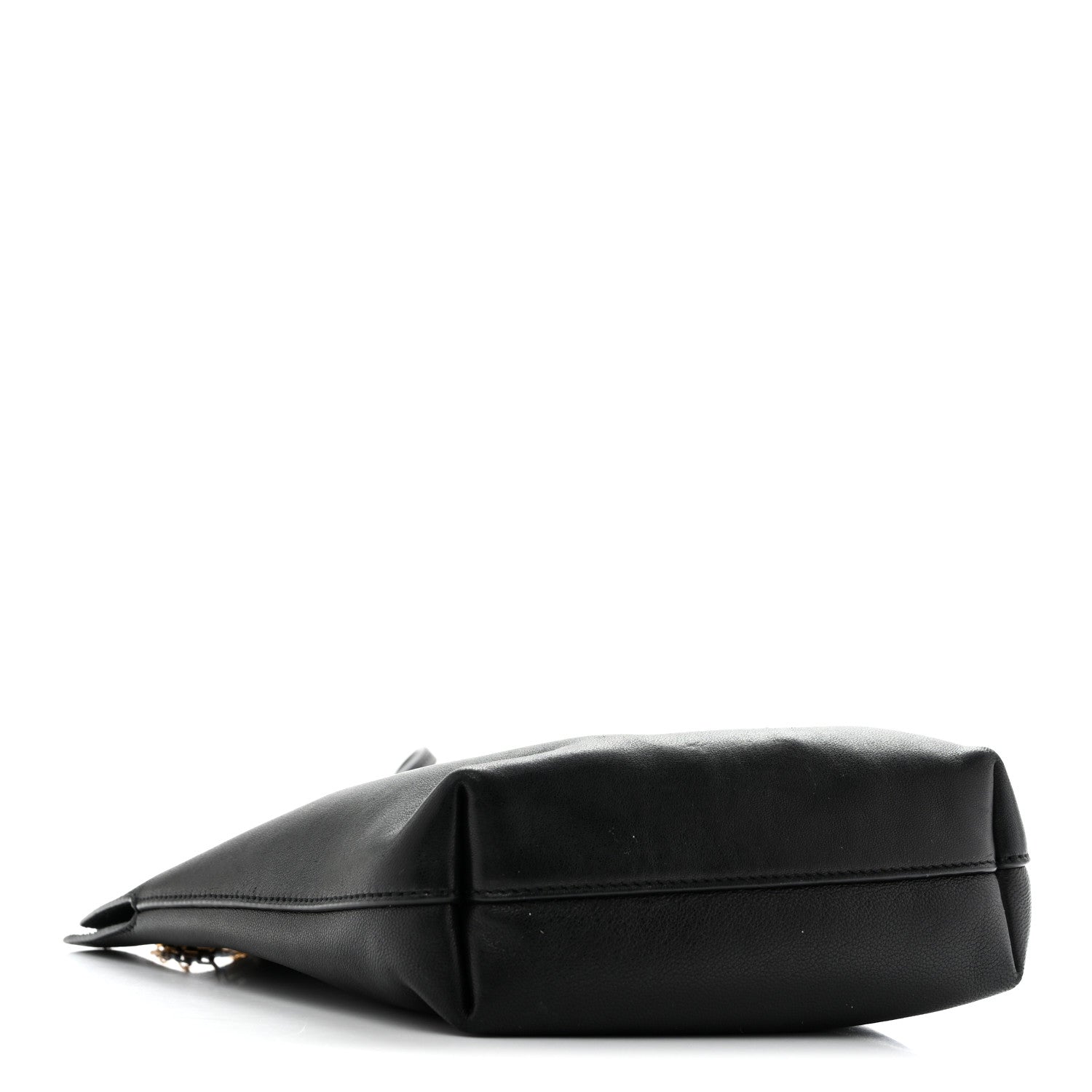 Saint Laurent Lambskin Pochon Shoulder Bag Black