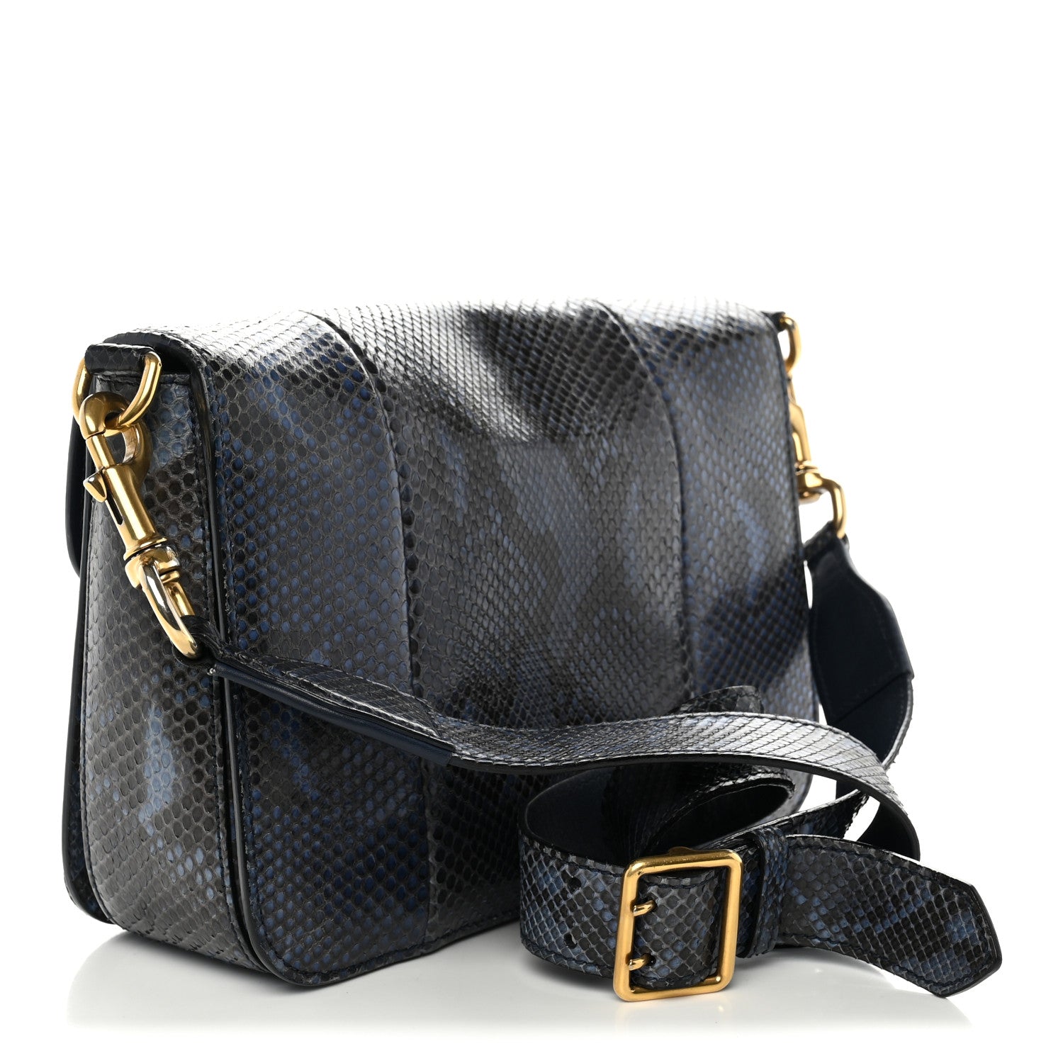 Gucci Snakeskin Small Jackie Shoulder Bag Blue