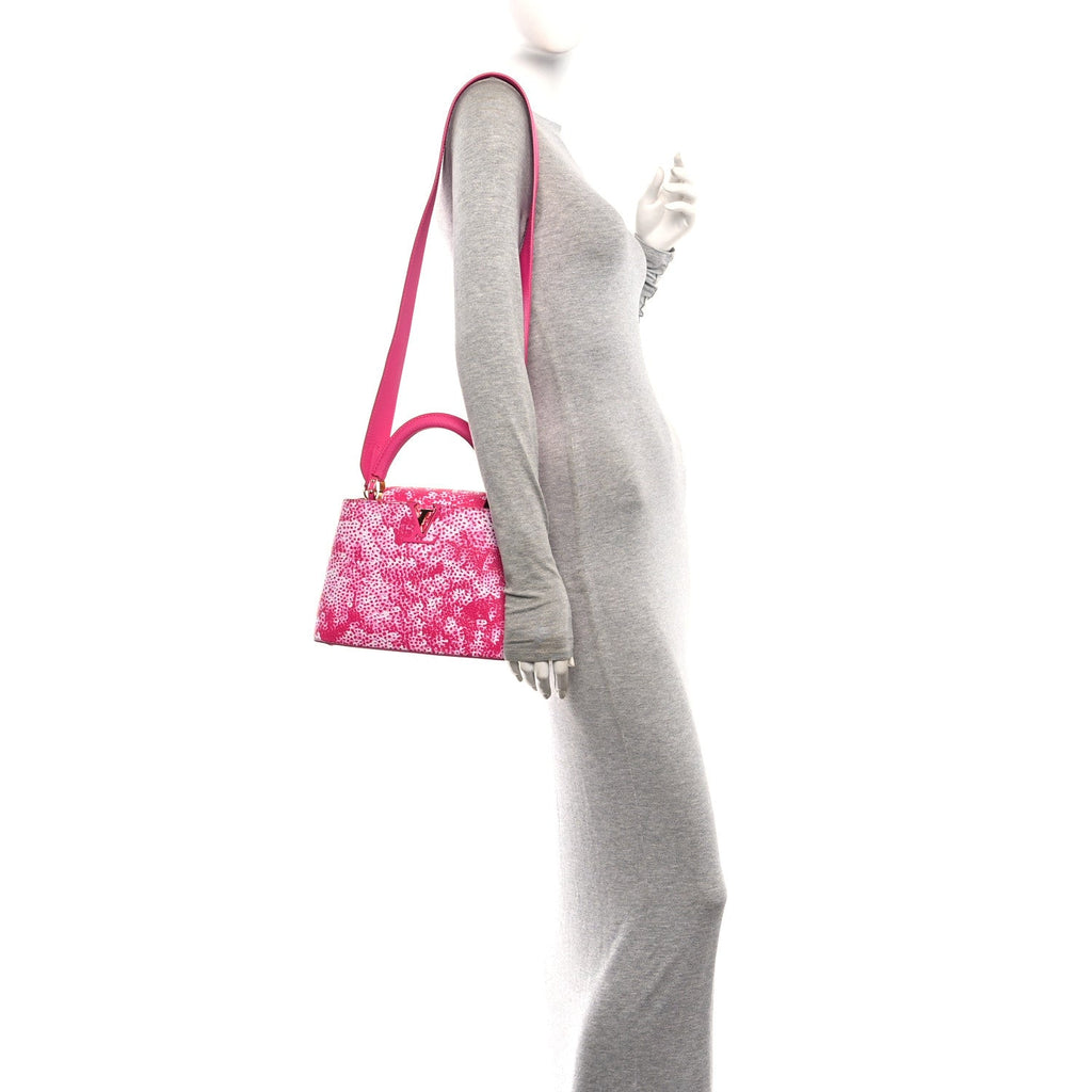 Louis Vuitton LV X YK Taurillon Infinity Net Capucines BB Fuchsia