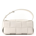 Bottega Veneta Lambskin Maxi Intrecciato Small Brick Cassette Bag White