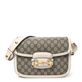 Gucci GG Supreme Monogram Horsebit 1955 Shoulder Bag Beige Mystic White