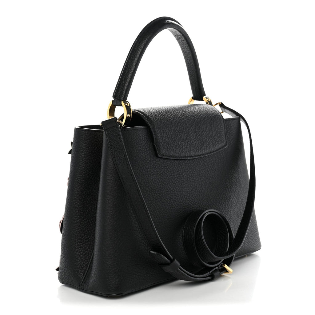 Louis Vuitton Taurillon Mechanical Flowers Capucines PM Black
