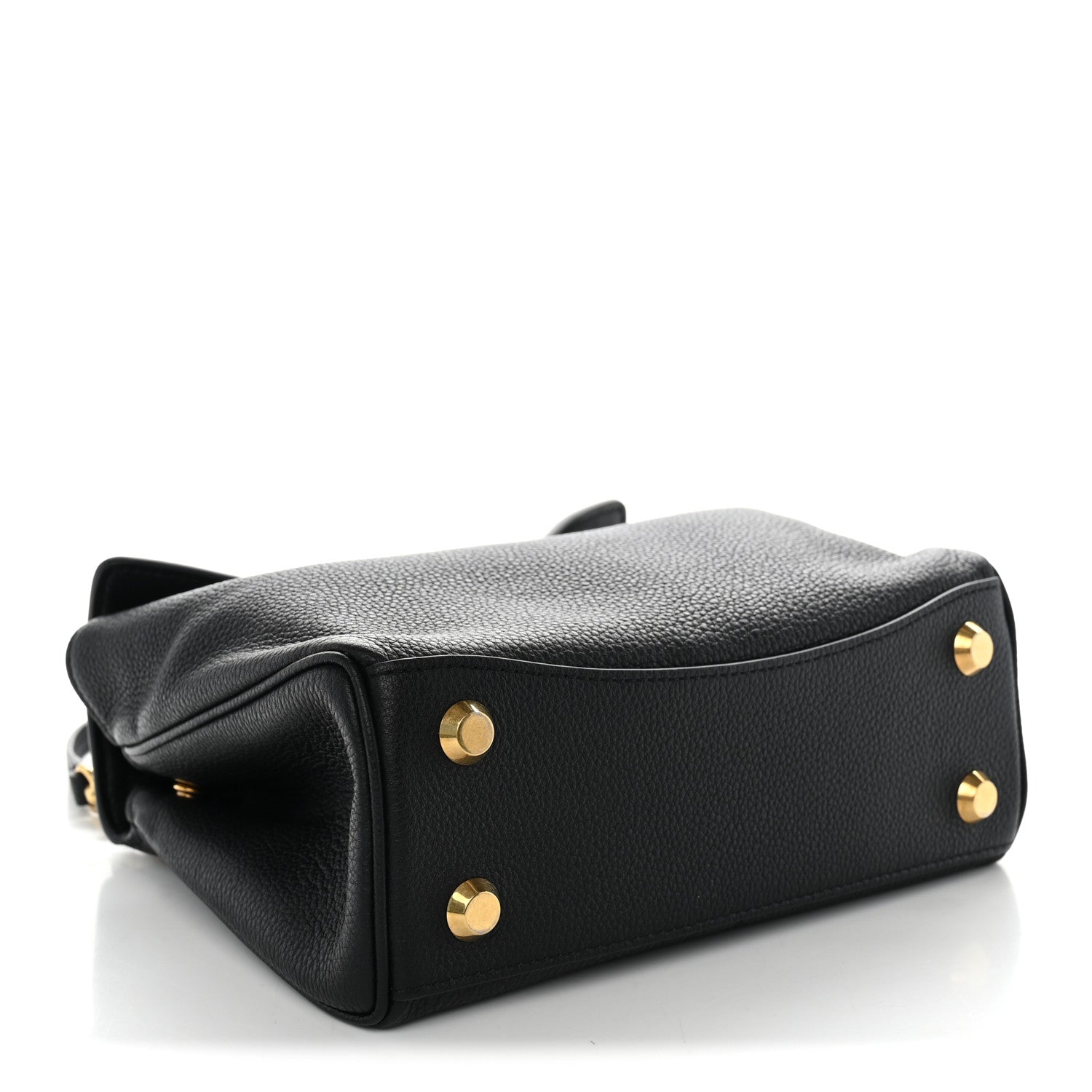 Balenciaga Natural Smooth Calfskin Mini Rodeo Top Handle Handbag Black