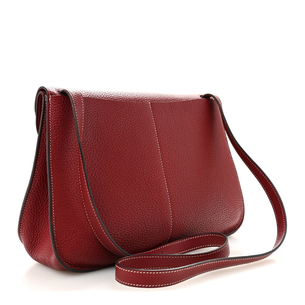 Hermès Taurillon Clemence Halzan 31 GM Rouge H