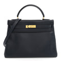 Hermès Courchevel Kelly Retourne 32 Bleu Indigo