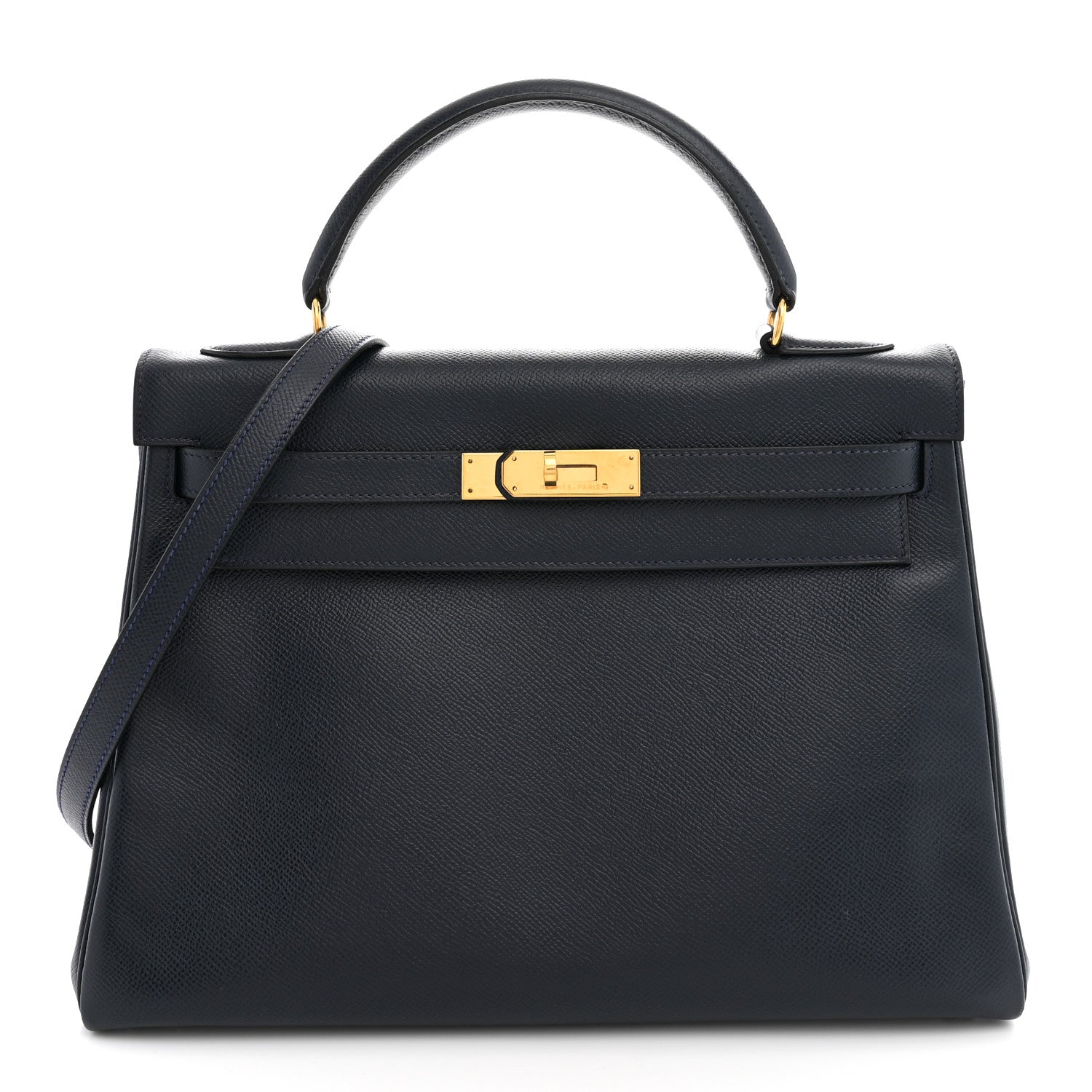 Hermès Courchevel Kelly Retourne 32 Bleu Indigo