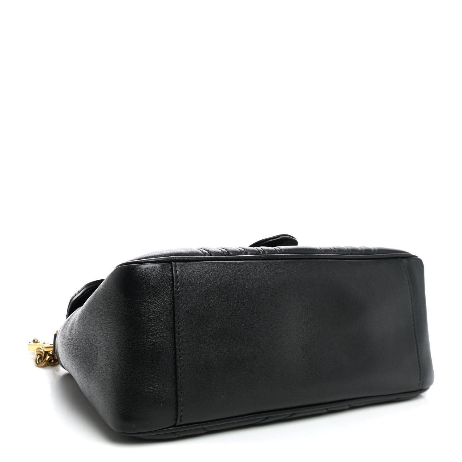 Gucci Calfskin Matelasse Small GG Marmont Top Handle Black