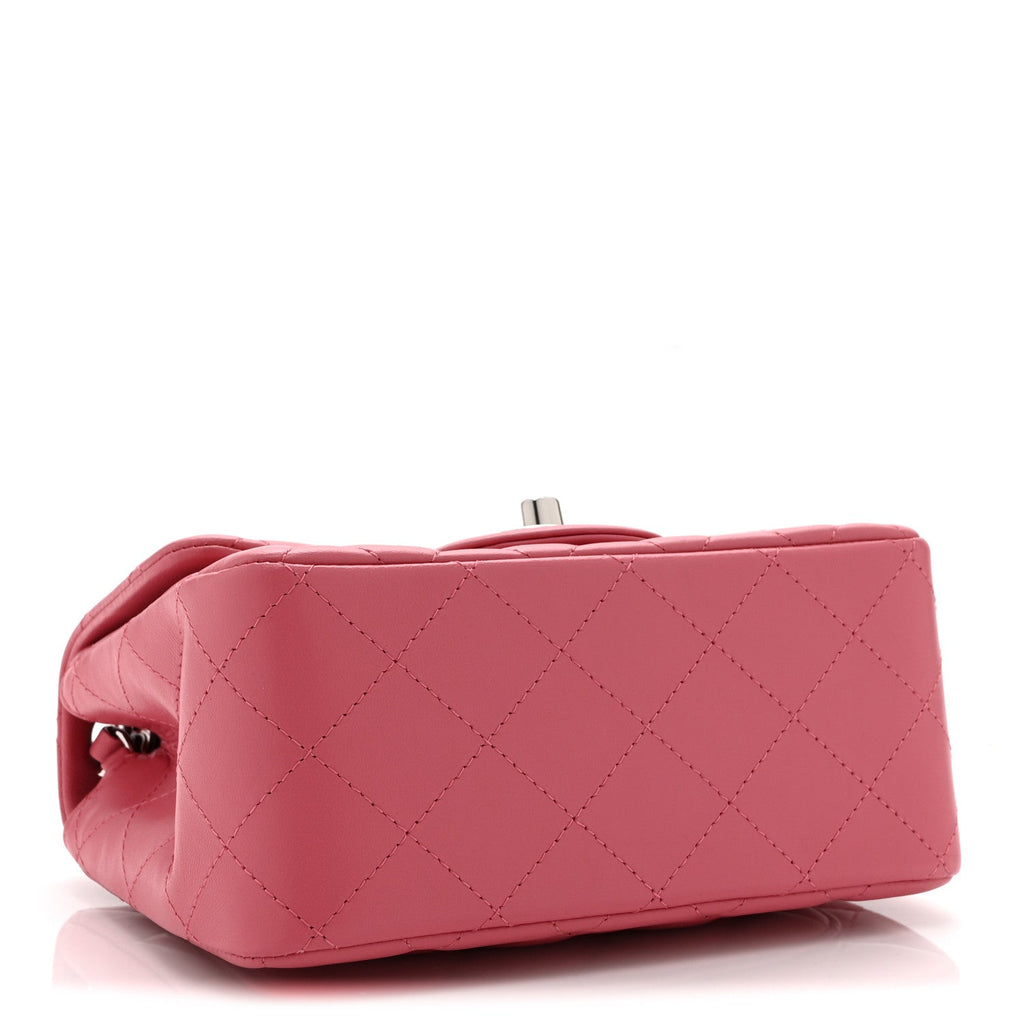 Chanel Lambskin Quilted Mini Square Flap Pink